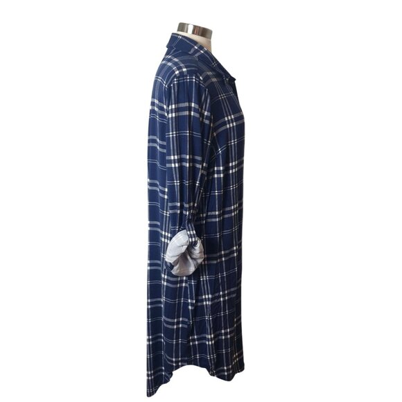 Torrid Plus Sz 2 Plaid Long Shirt Dress Flannel Shacket Casual Lightweight - Picture 3 of 7